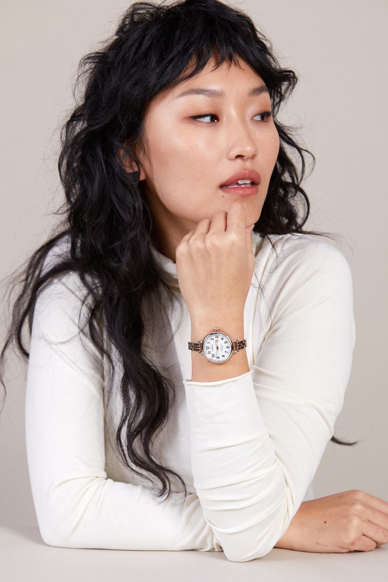 Shinola Birdy 34mm Watch Rose Gold/Silver Garmentory