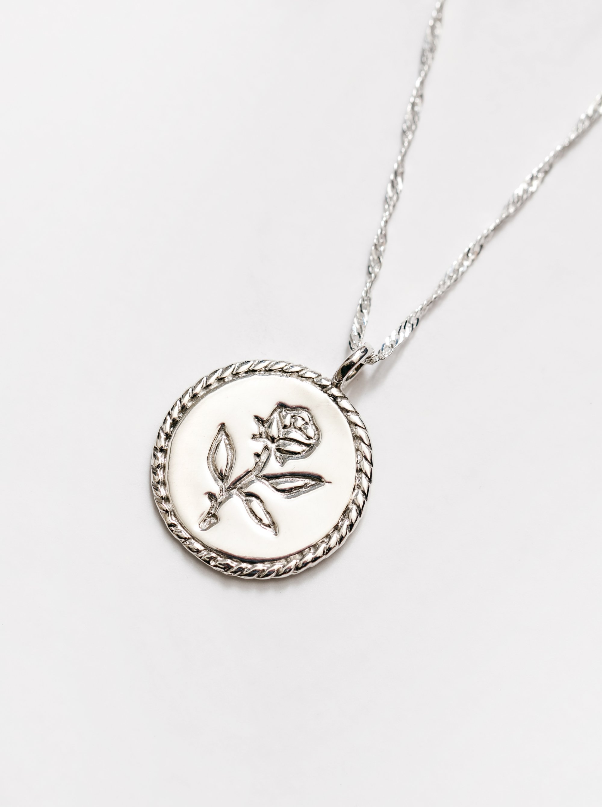 Wolf Circus Rose Coin Necklace 