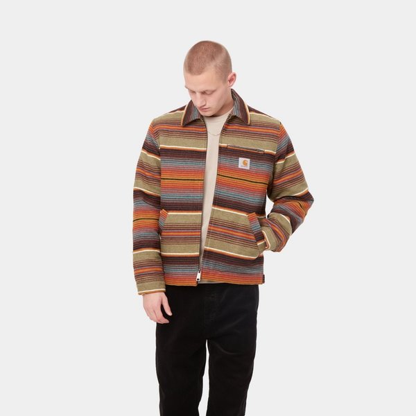 Carhartt Wip Detroit Tuscon Jacket - Tuscon Stripe Dollar Green