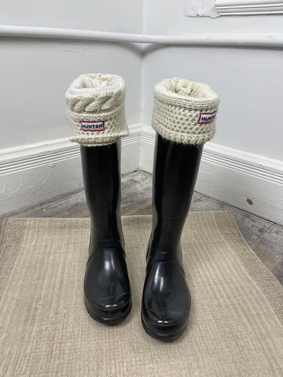 [preloved] Hunter Fleece Lined Rain Boots Black Garmentory