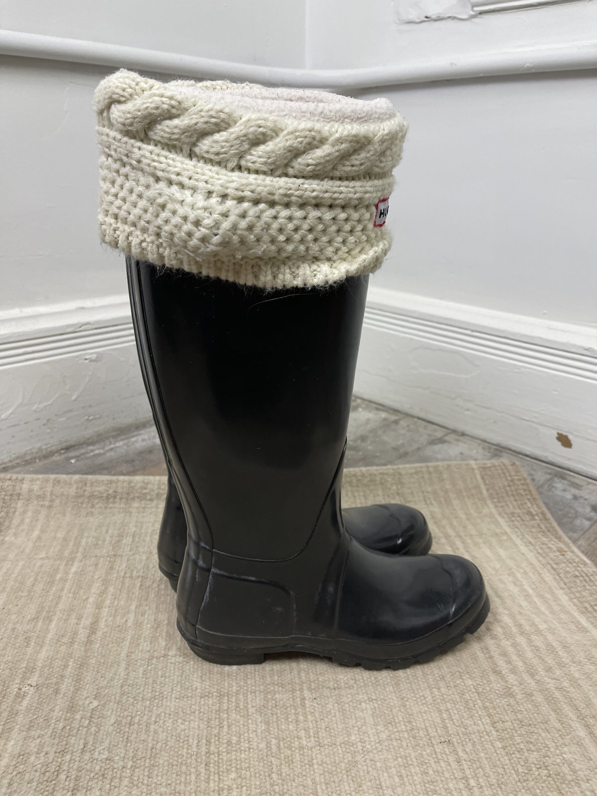 [preloved] Hunter Fleece Lined Rain Boots Black Garmentory