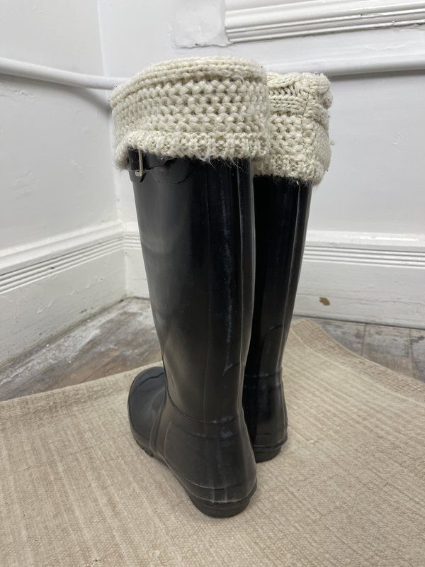 [preloved] Hunter Fleece Lined Rain Boots Black Garmentory