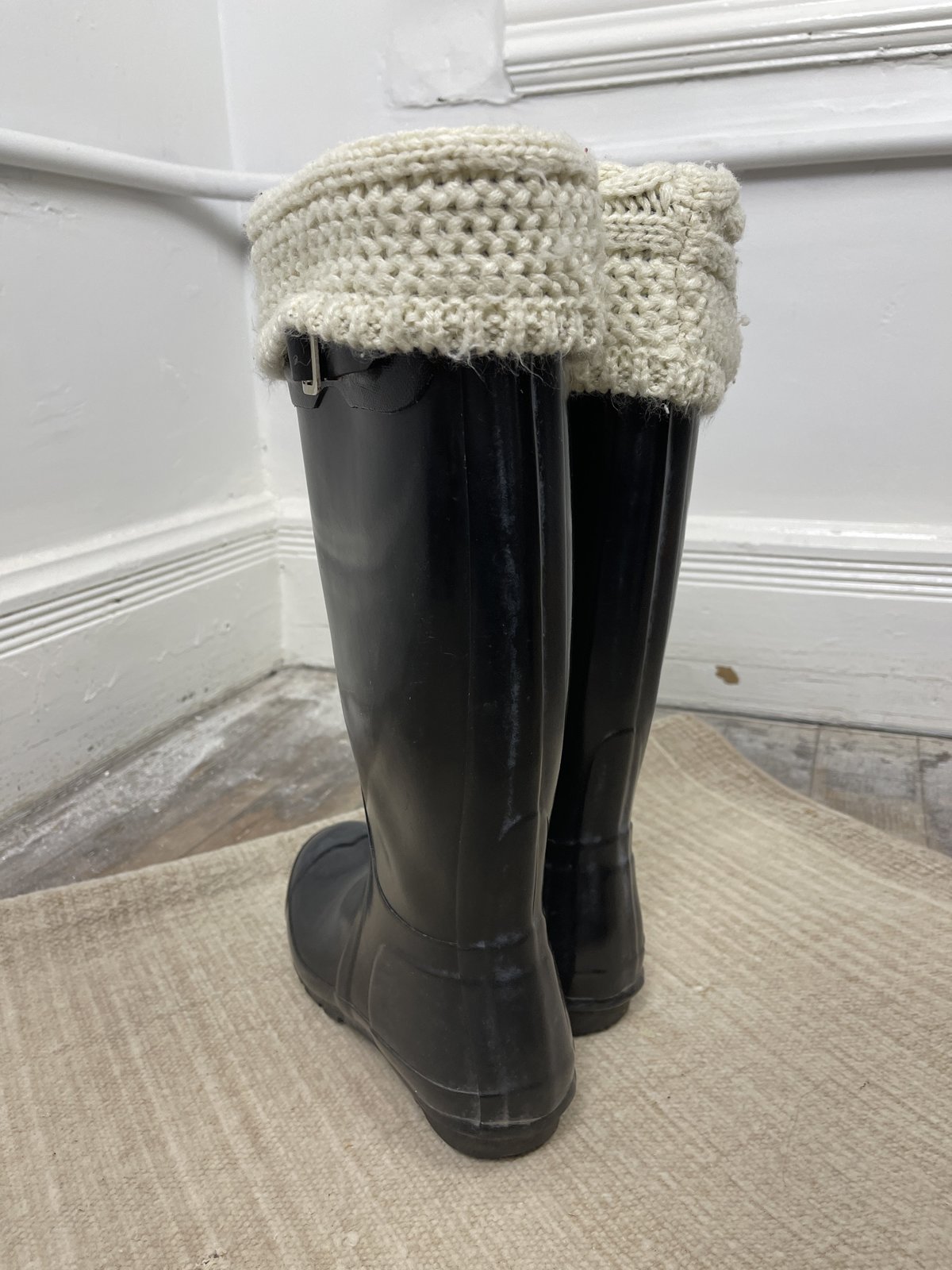 [preloved] Hunter Fleece Lined Rain Boots Black Garmentory