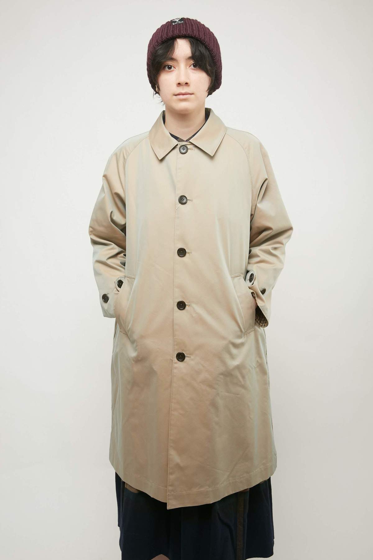 Beams Boy Reversible Stand-fall Collar Coat - Beige | Garmentory display picture 1