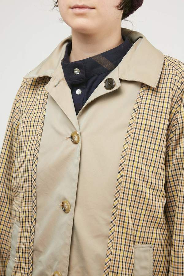 Beams Boy Reversible Stand-fall Collar Coat Beige Garmentory