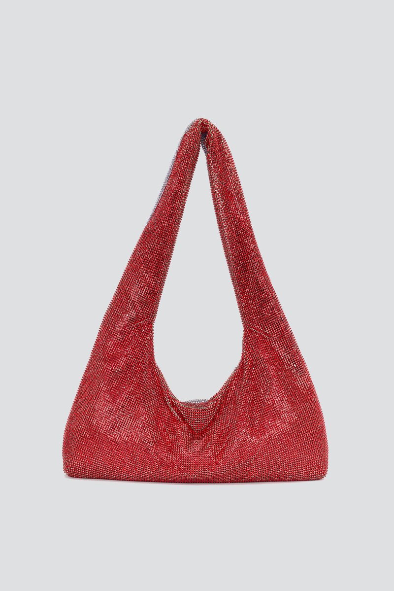 Red/Lilac Crystal Mesh Armpit Bag | Garmentory