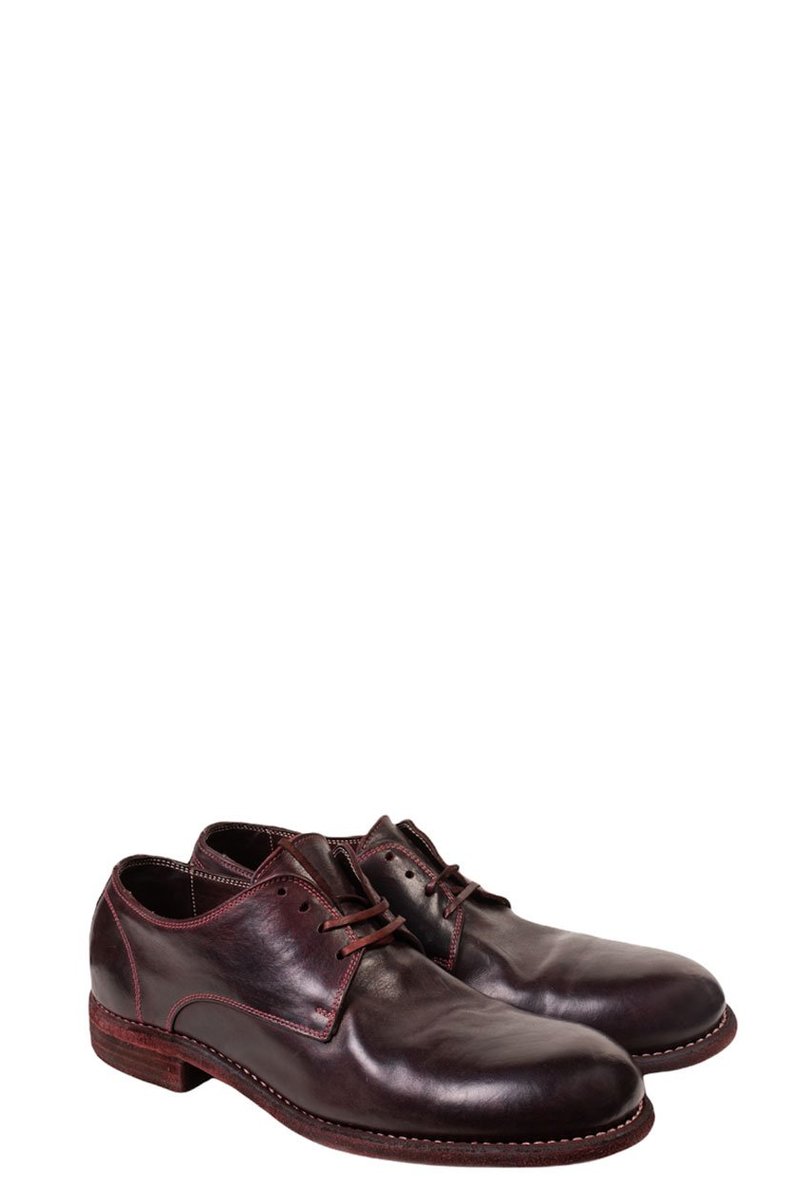 Guidi Tonal leather lace up - Burgundy Guidi Tonal leather lace up - Burgundy