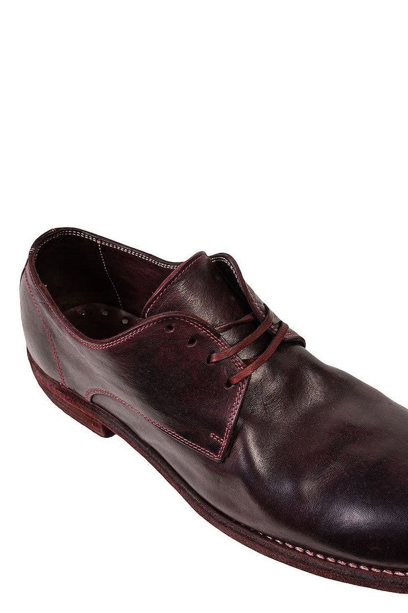 Guidi Tonal leather lace up - Burgundy Guidi Tonal leather lace up - Burgundy