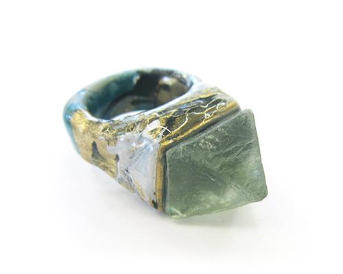 Adina Mills Protector Ring with Flourite Adina Mills Protector Ring with Flourite