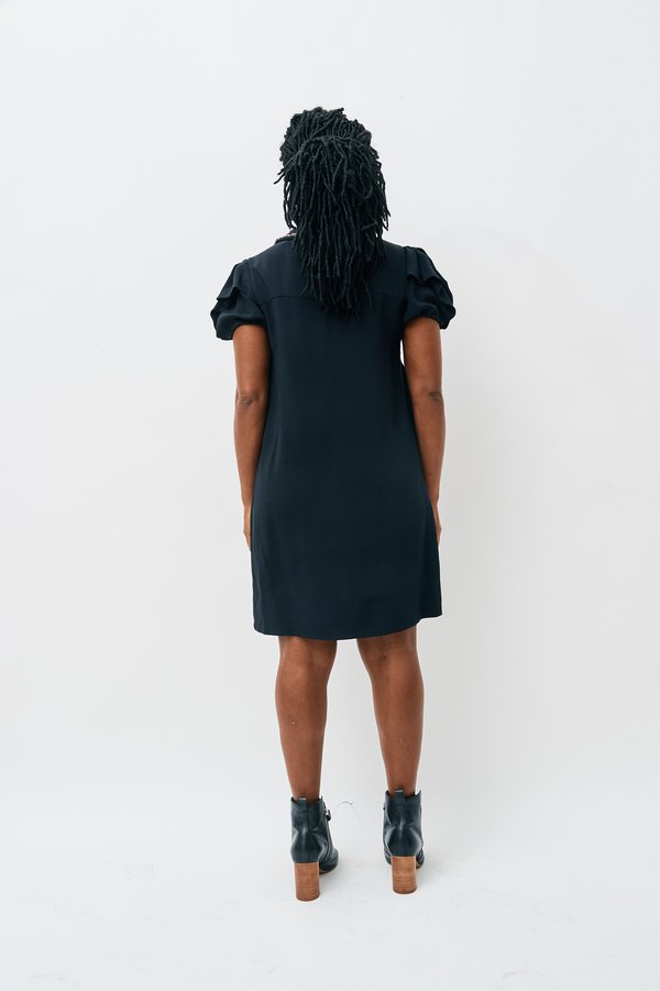 PRE-LOVED Miu Miu Embellished Collar Mini Dress - BLACK