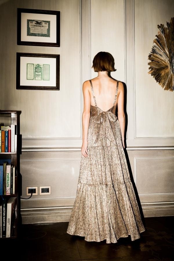 Sabina Musayev Pacific Dress - Gold Foil | Garmentory