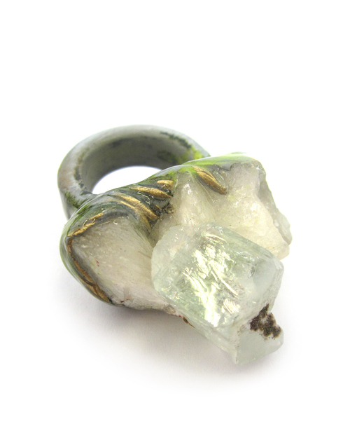 Adina Mills Green Crown Ring With Apophyllite Cluster Adina Mills Green Crown Ring With Apophyllite Cluster