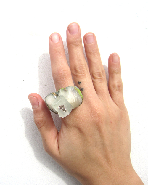 Adina Mills Green Crown Ring With Apophyllite Cluster Adina Mills Green Crown Ring With Apophyllite Cluster