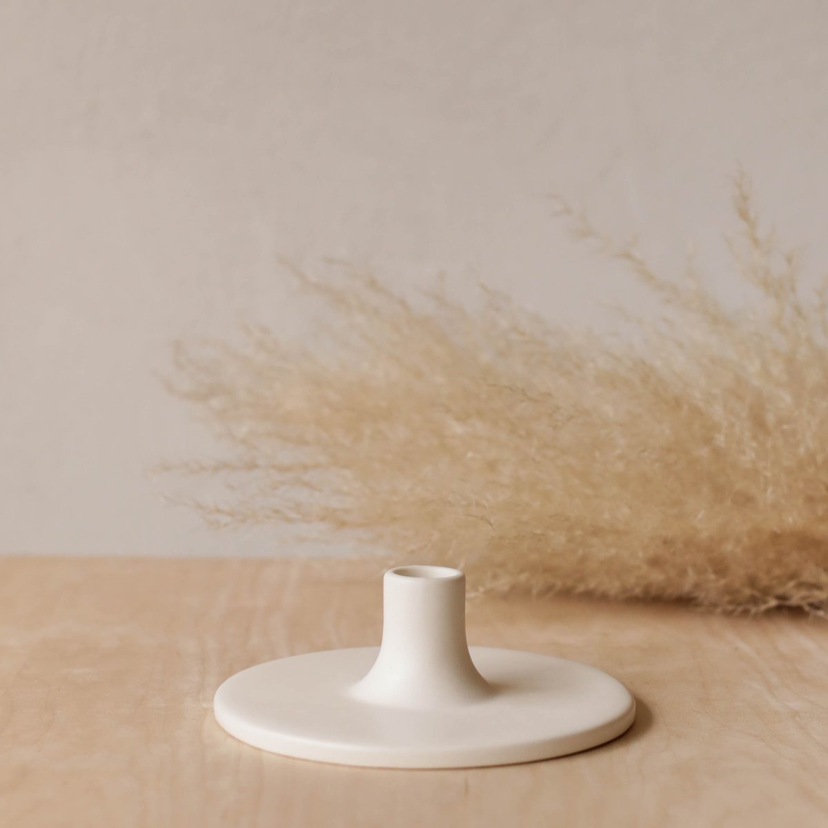 THE FLORAL SOCIETY Ceramic Taper Holder - White - Image 1 of 3