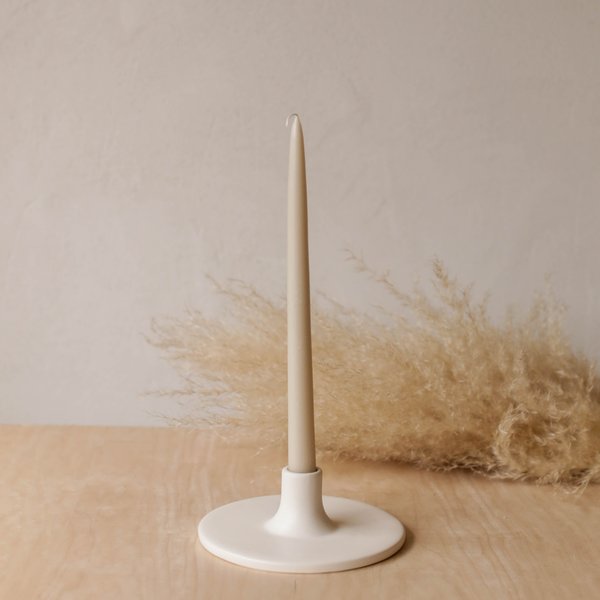 THE FLORAL SOCIETY Ceramic Taper Holder - White