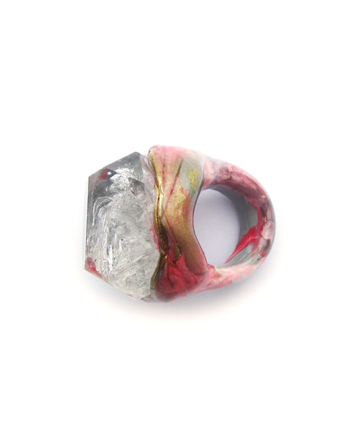 Adina Mills Pink Majestic Ring with Elestial Quartz Adina Mills Pink Majestic Ring with Elestial Quartz