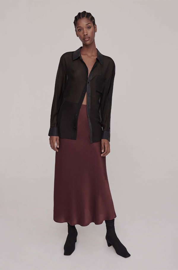 Silk Laundry CHIFFON BOYFRIEND SHIRT 