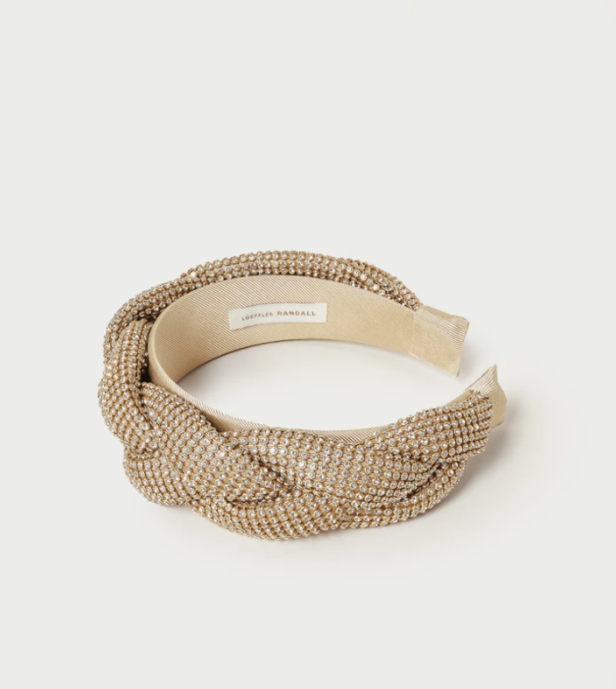 Loeffler Randall White Braided Headband with Rhinestones Lilac Cream Sparkle Braided Headband – Chic Streets main image 2