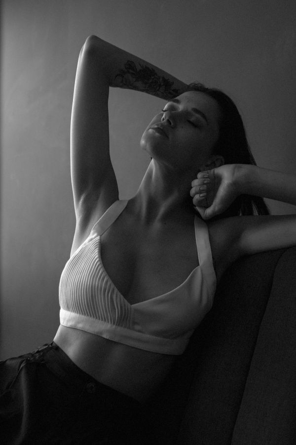 K M by L A N G E Zaporiyia Wool Bralette - Cream