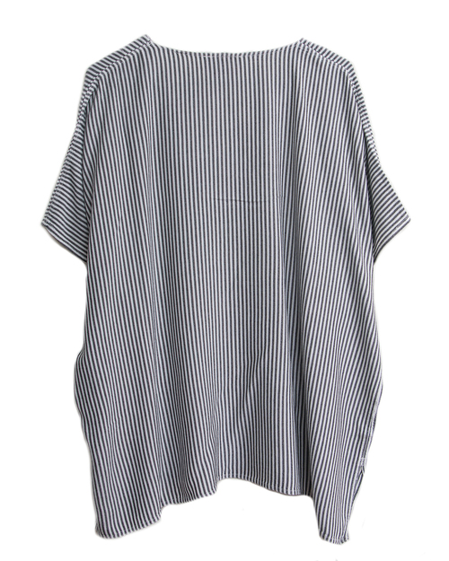 Tienda Ho 82 Top in White with Silver Stripes Tienda Ho 82 Top in White with Silver Stripes