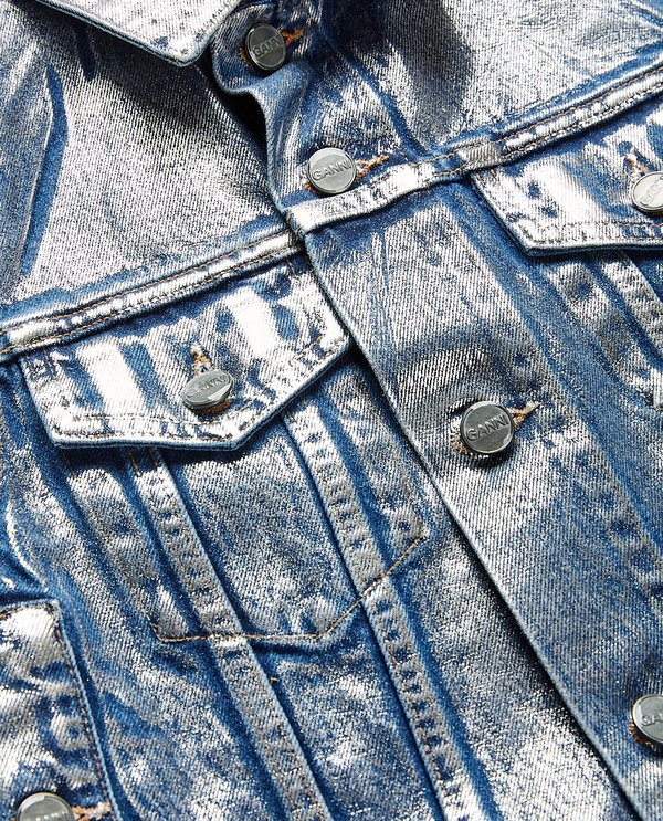 Ganni Denim Vest - Silver | Garmentory