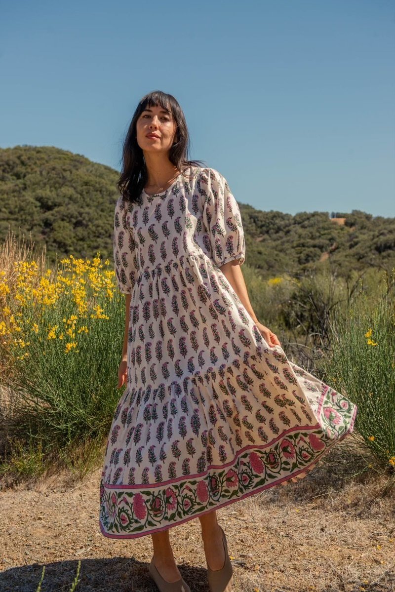 SZ Blockprints Gaia Dress - Faded Rose | Garmentory 