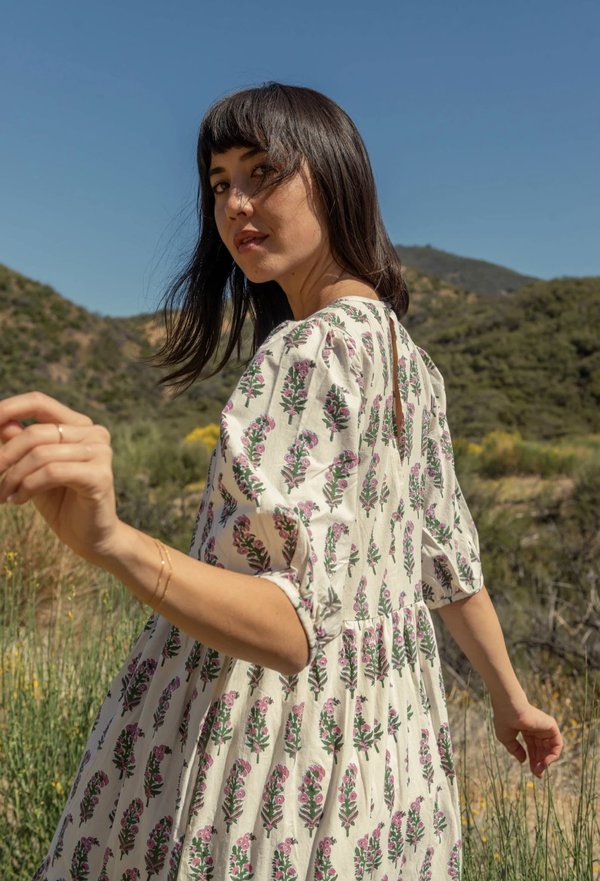 SZ Blockprints Gaia Dress - Faded Rose | Garmentory