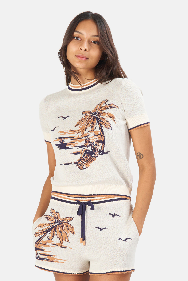 Women's Zimmermann Tropicana Knit T-Shirt - Cream | Garmentory