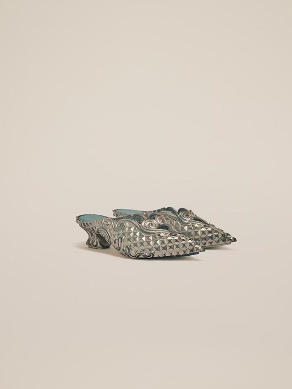 Y/Project x Melissa Court Point Mule, Silver/Blue | Garmentory