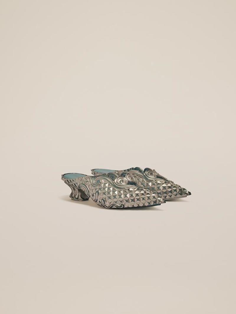 Y/Project x Melissa Court Point Mule, Silver/Blue | Garmentory