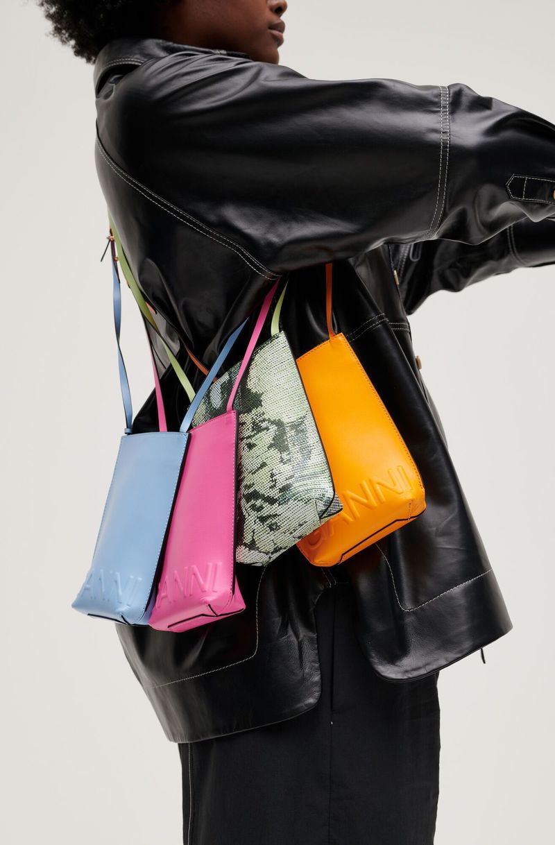 GANNI｜CROSSBAGS (RECYCLED LEATHER CROSSBODY MINI BAG (A Ganni RECYCLED LEATHER MINI CROSSBODY BAG - pink | Garmentory