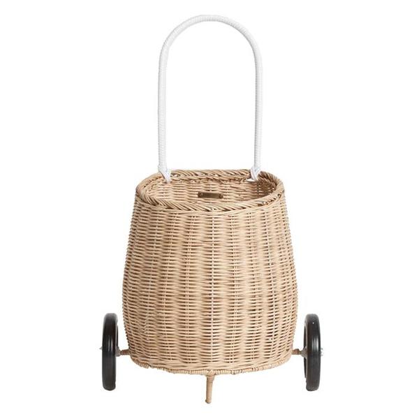 Kids Olli Ella Luggy Rolling Rattan Basket Beige Garmentory