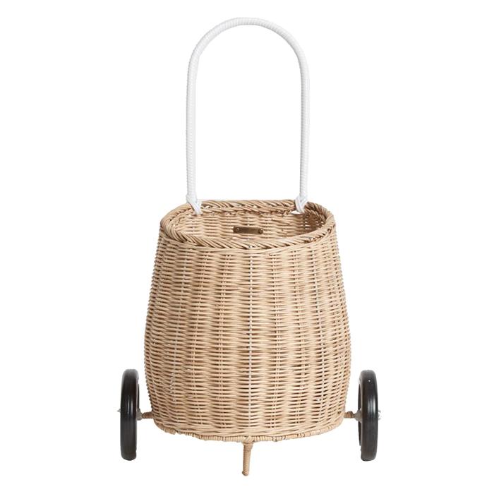 Kids Olli Ella Luggy Rolling Rattan Basket Beige Garmentory
