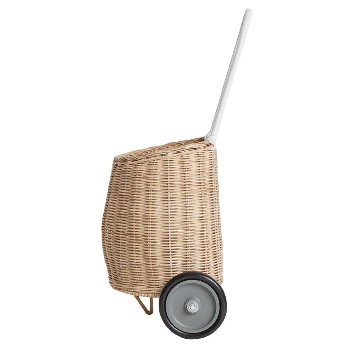 Kids Olli Ella Luggy Rolling Rattan Basket Beige Garmentory