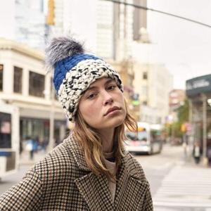 black blend beanie color block 