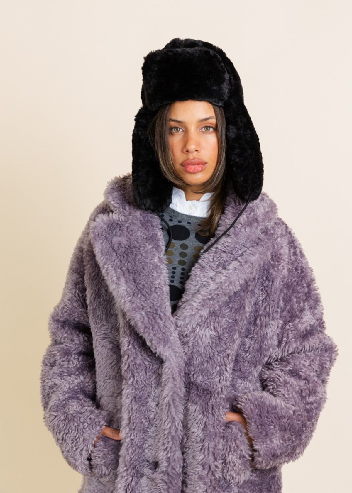 OOFWear Long Faux Fur Coat - Purple | Garmentory