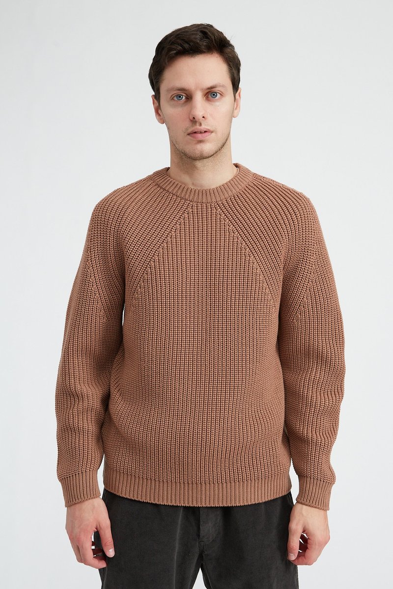 Batoner Signature Crew Neck Sweater - Dull Orange | Garmentory