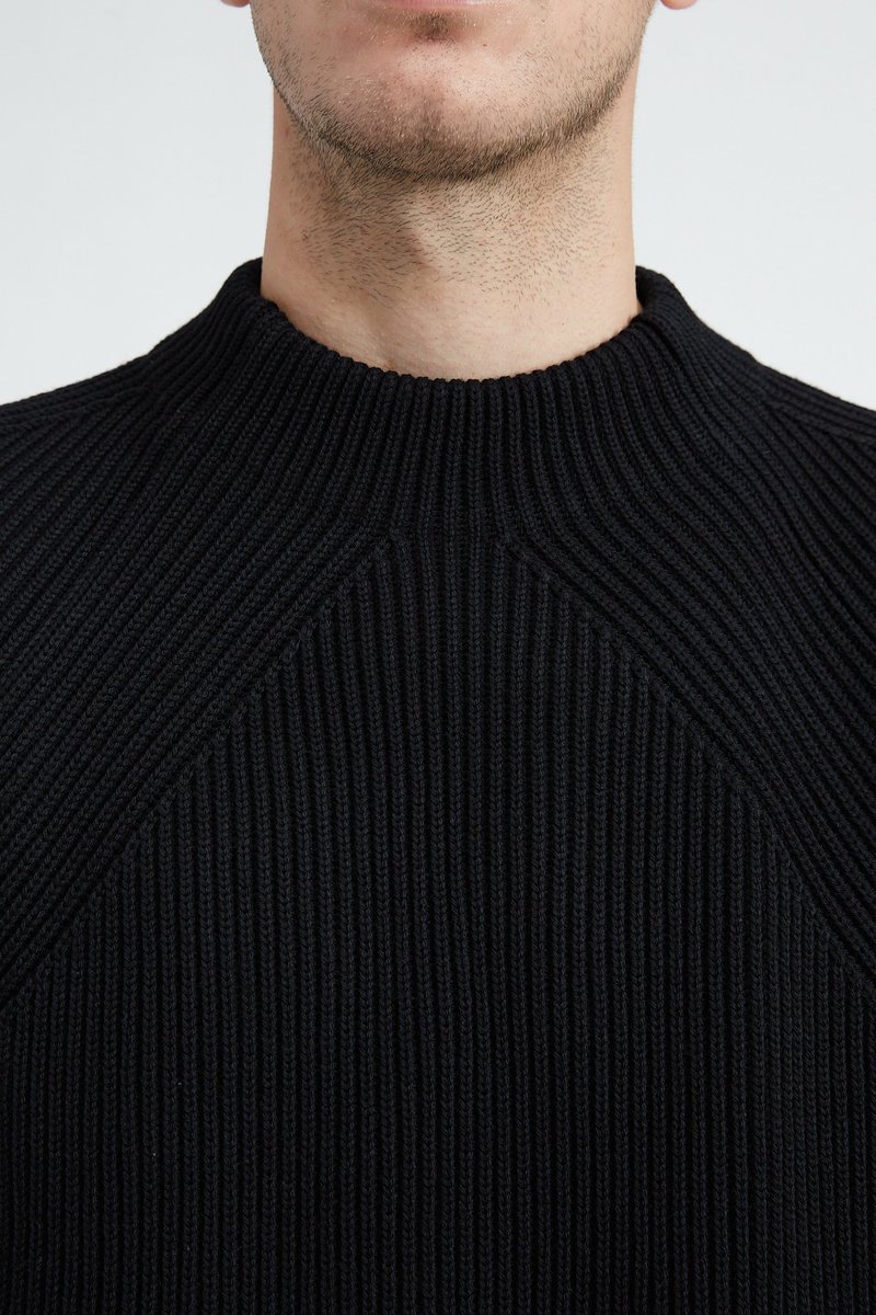トップス BATONER SIGNATURE RIB HAND WARMER MOCK Batoner Signature Rib Hand Warmer Mock Neck Sweater - Black