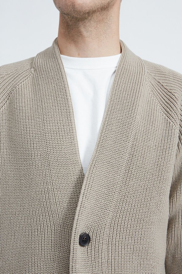 Batoner Signature Shawl Collar Cardigan - Beige | Garmentory