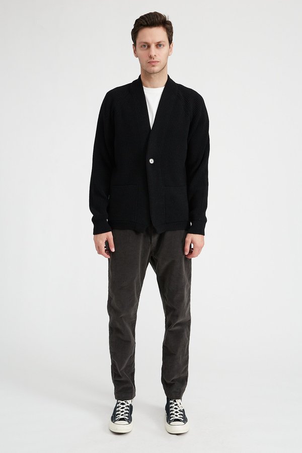 Batoner Signature Shawl Collar Cardigan - Black | Garmentory