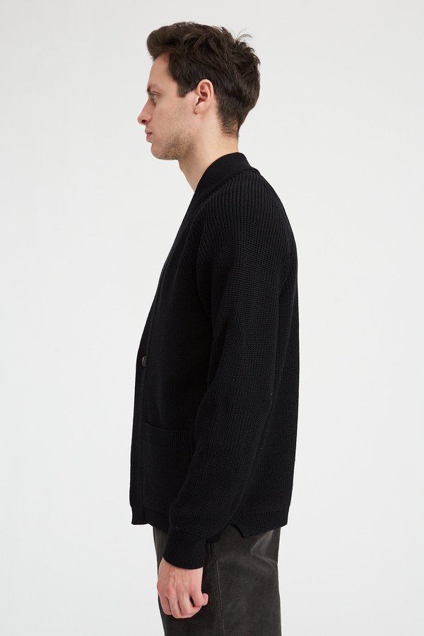 Batoner Signature Shawl Collar Cardigan - Black | Garmentory