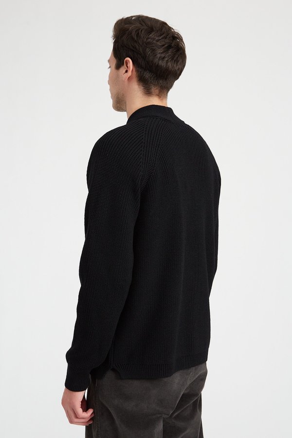 Batoner Signature Shawl Collar Cardigan - Black | Garmentory