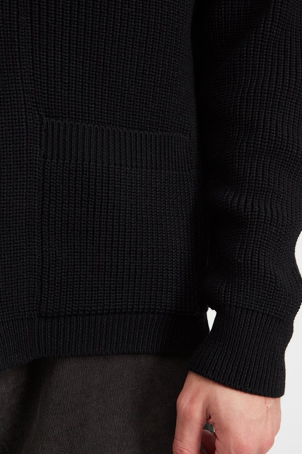 Batoner Signature Shawl Collar Cardigan - Black | Garmentory