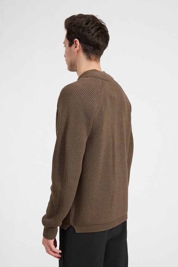 Batoner Signature Shawl Collar Cardigan - Brown | Garmentory
