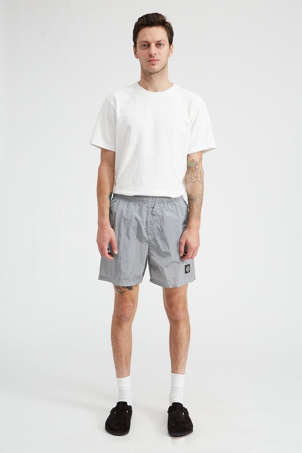 Stone Island B0943 Nylon Metal Garment Dyed Swim Trunks - Pearl