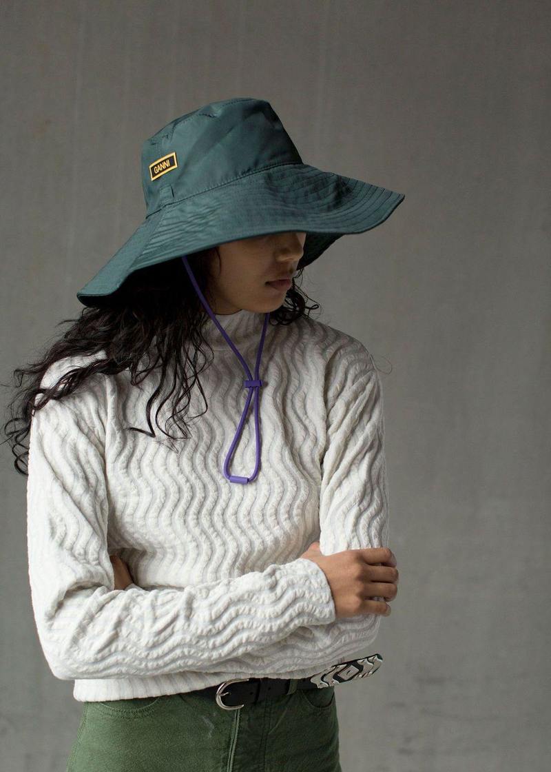 GANNI seasonal tech hat Ganni Seasonal Recycled Tech Hat - Black | Garmentory main image 4