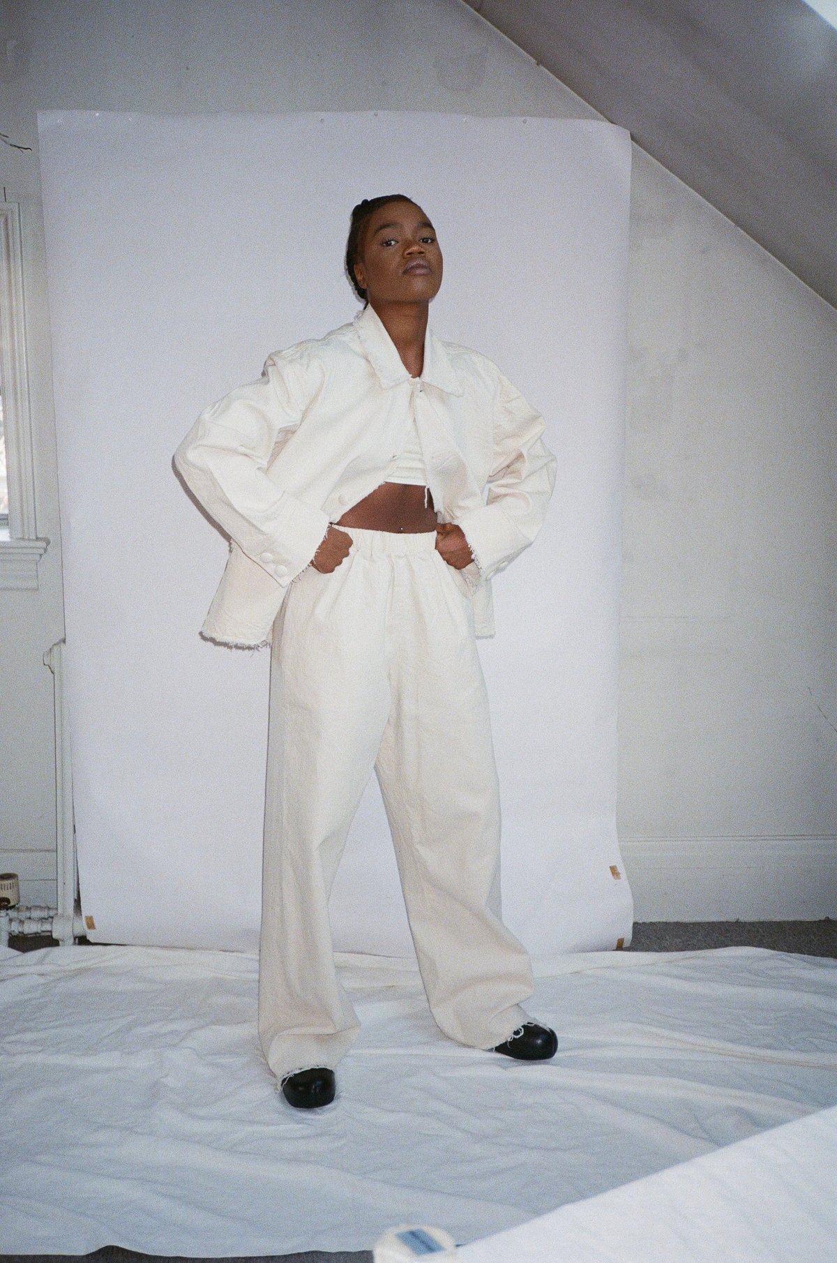 Ashley Rowe DENIM PANTS - CREAM - Image 4 of 4