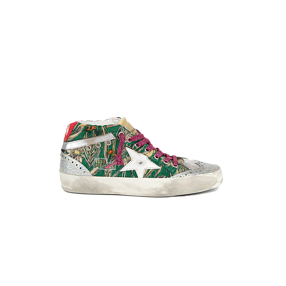 Golden Goose Mid Star Poppies Jacquard Upper Leather Star