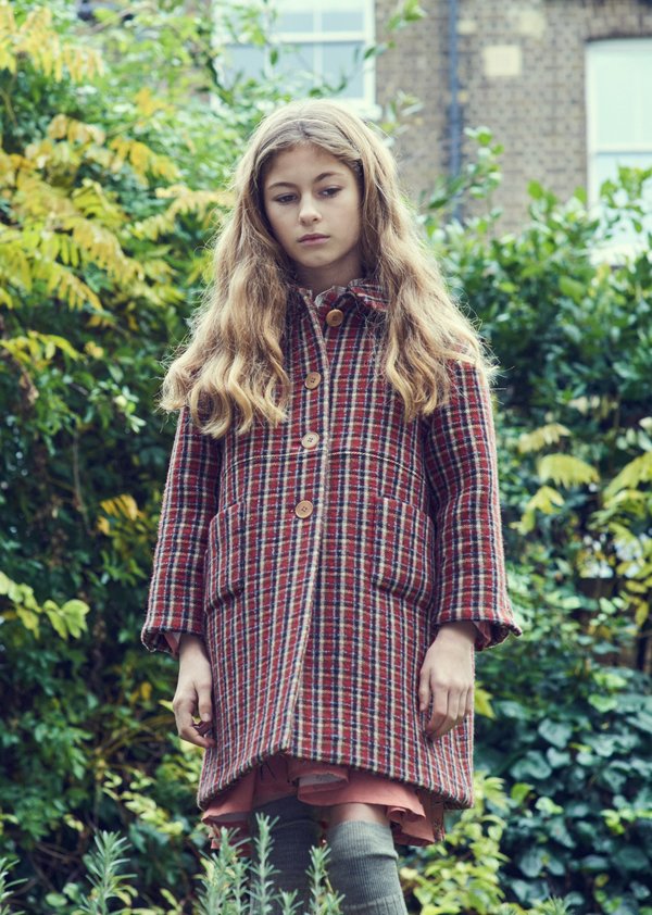 kids Caramel Chee Coat - Red Check | Garmentory