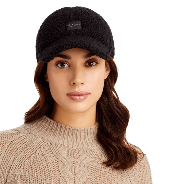 Rag & Bone Addison Baseball Cap in Black Sherpa | Garmentory display picture 1